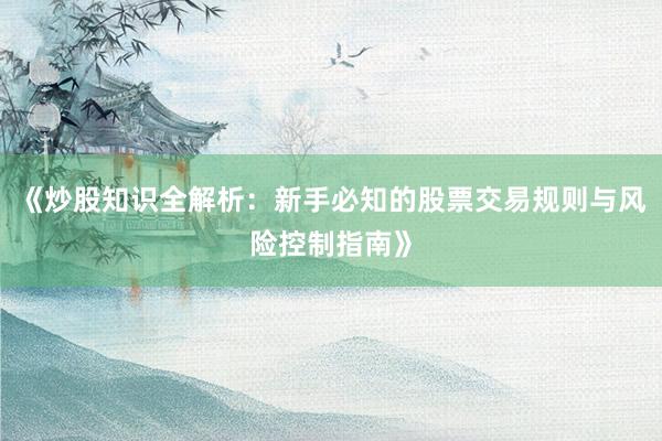 《炒股知识全解析：新手必知的股票交易规则与风险控制指南》
