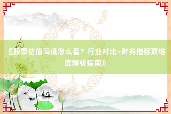 《股票估值高低怎么看？行业对比+财务指标双维度解析指南》