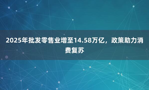 2025年批发零售业增至14.58万亿，政策助力消费复苏