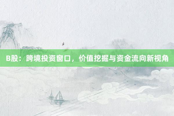 B股：跨境投资窗口，价值挖掘与资金流向新视角