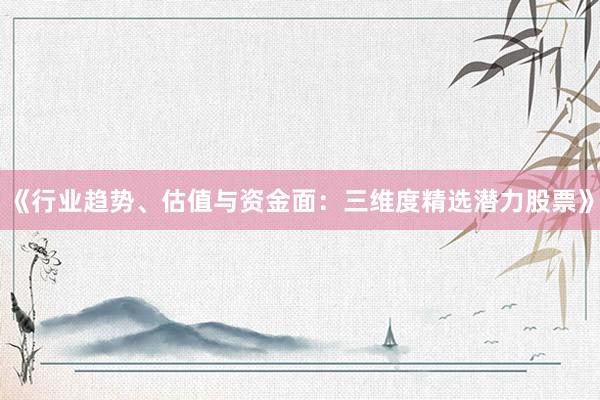 《行业趋势、估值与资金面：三维度精选潜力股票》