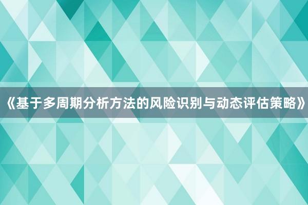 《基于多周期分析方法的风险识别与动态评估策略》