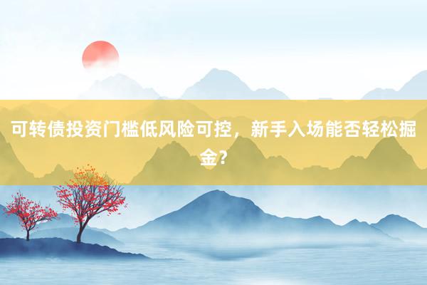 可转债投资门槛低风险可控，新手入场能否轻松掘金？