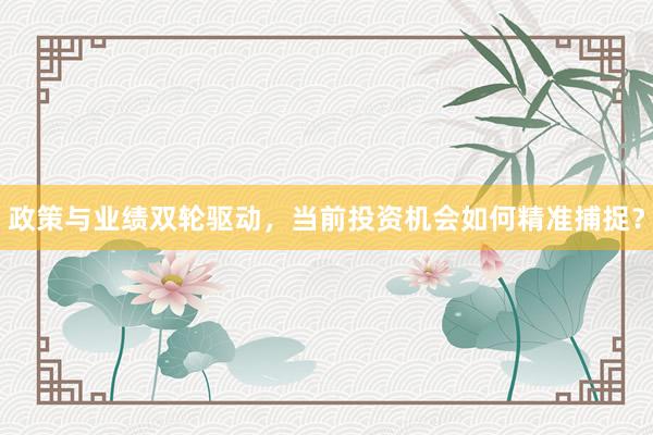 政策与业绩双轮驱动，当前投资机会如何精准捕捉？