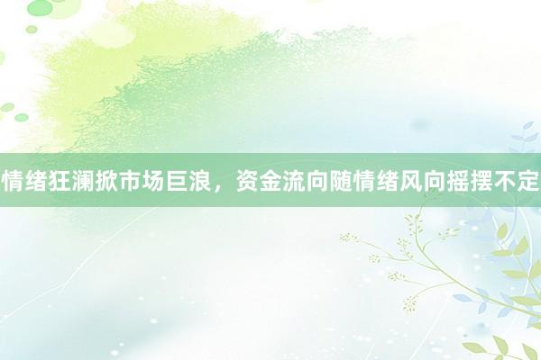 情绪狂澜掀市场巨浪，资金流向随情绪风向摇摆不定