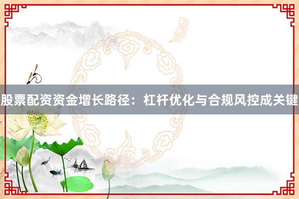股票配资资金增长路径：杠杆优化与合规风控成关键