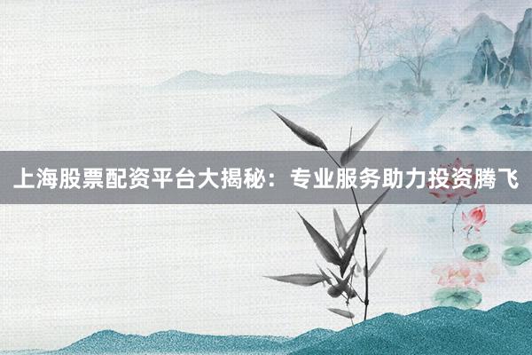 上海股票配资平台大揭秘：专业服务助力投资腾飞