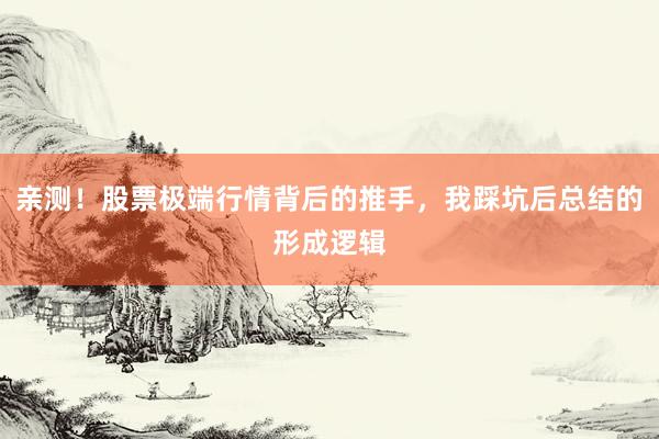 亲测！股票极端行情背后的推手，我踩坑后总结的形成逻辑