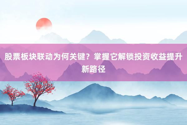 股票板块联动为何关键？掌握它解锁投资收益提升新路径
