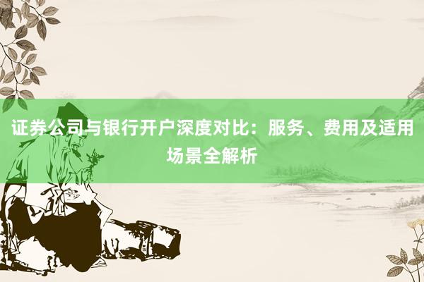 证券公司与银行开户深度对比：服务、费用及适用场景全解析