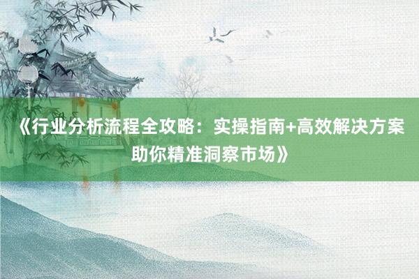 《行业分析流程全攻略：实操指南+高效解决方案助你精准洞察市场》